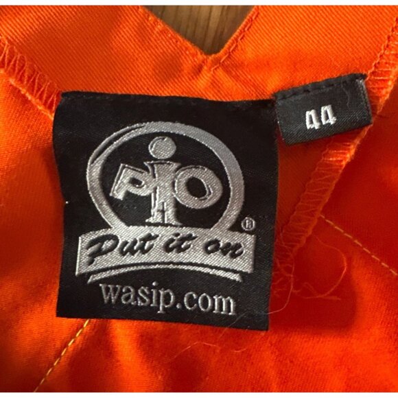 Put It On Hi Vis Orange Bib Overalls Size 44 Reflective Stripes Adjustable - Picture 5 of 10